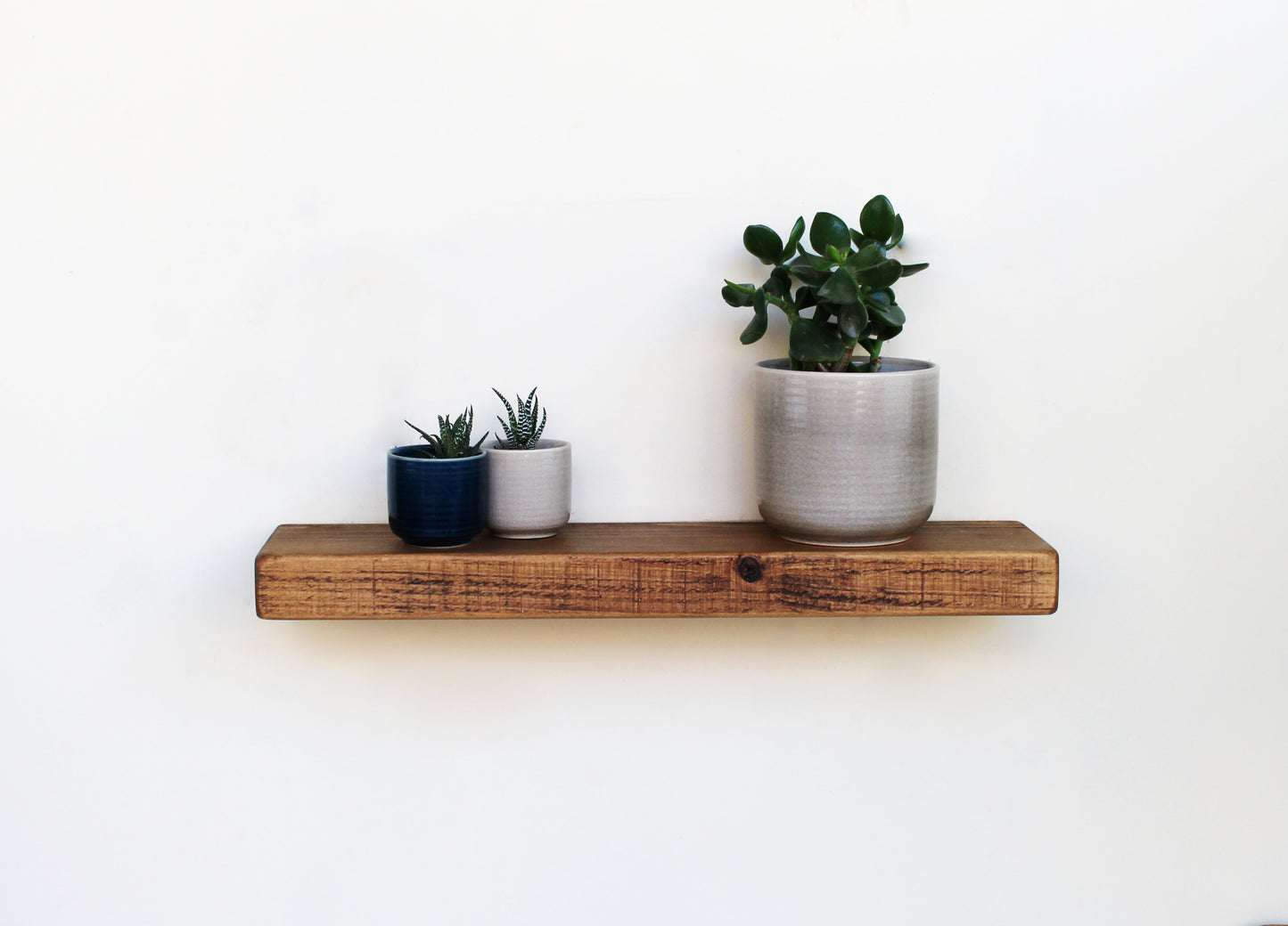 Narrow Rustic Wooden Floating Shelf  - 15cm Depth