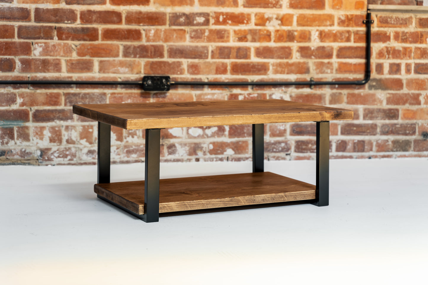 Rustic Wooden Coffee Table with Shelf