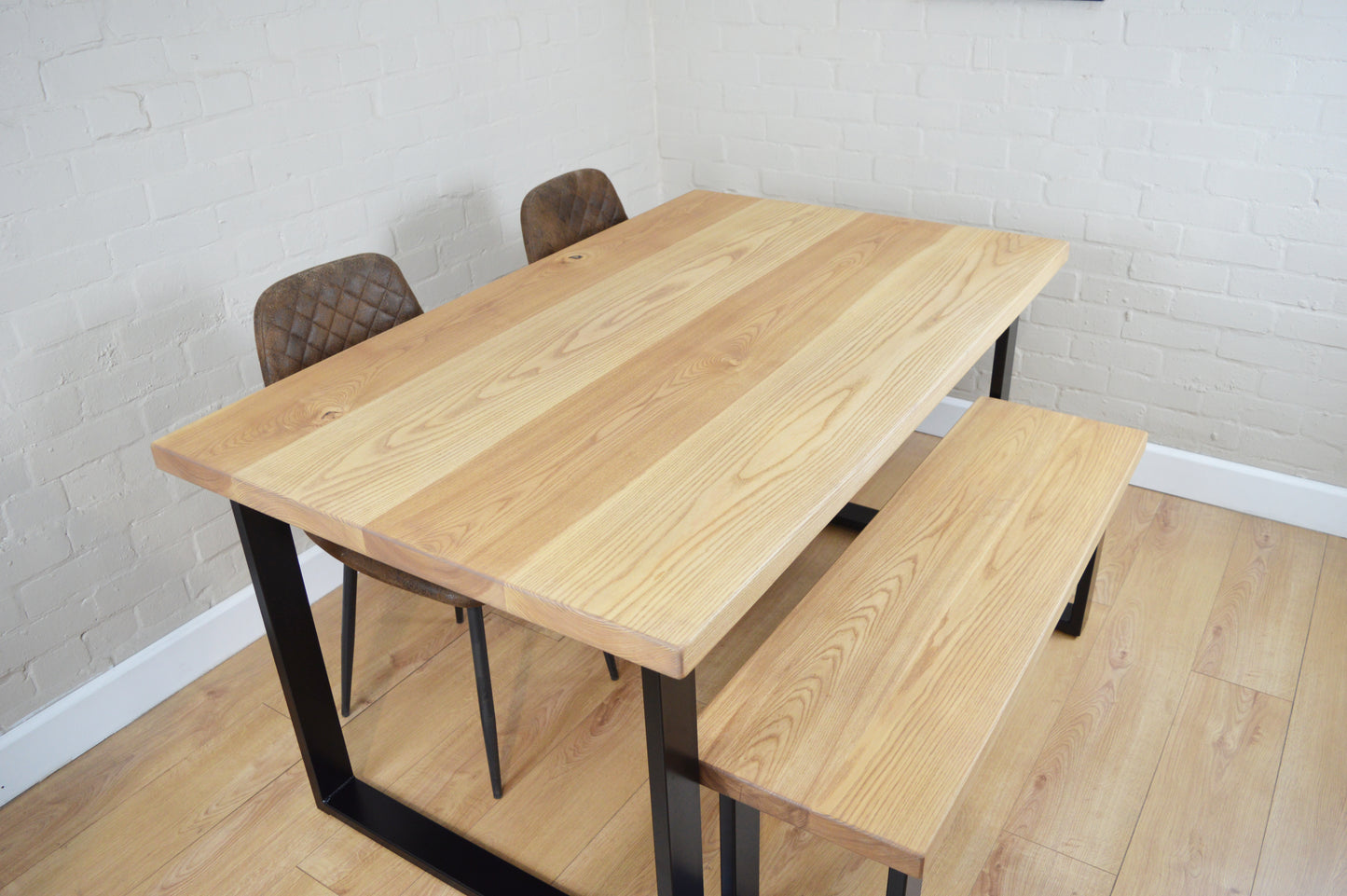 Solid Ash Industrial Dining Table