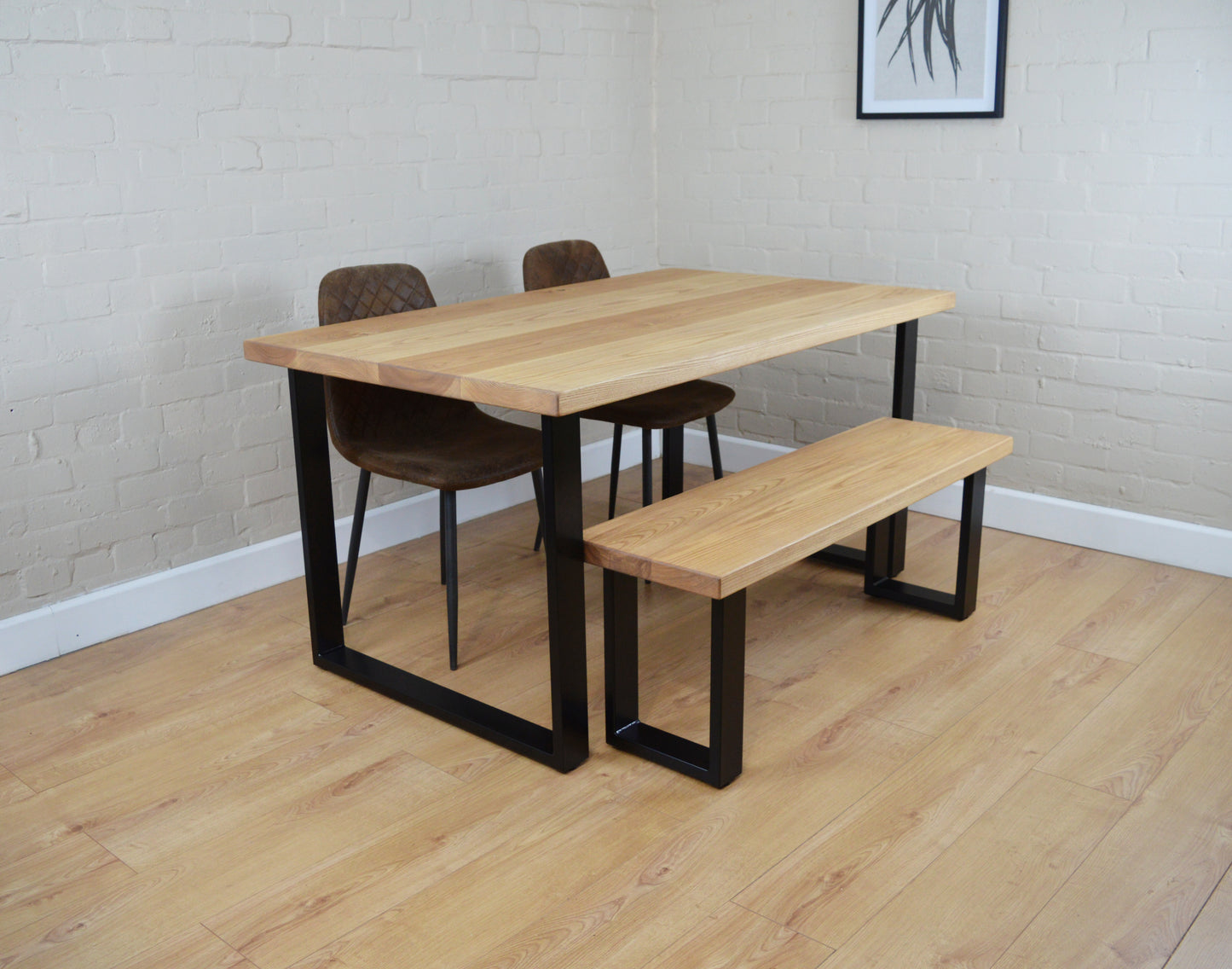 Solid Ash Industrial Dining Table