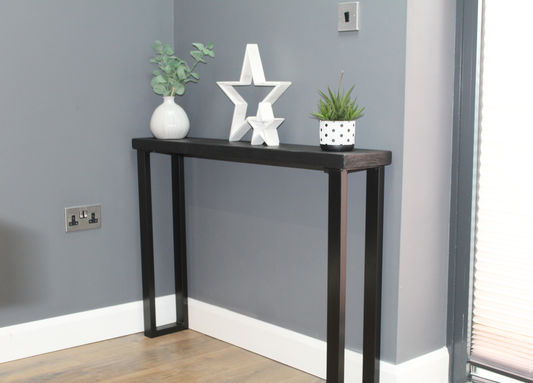 Black Rustic Console Table  | 20cm Depth