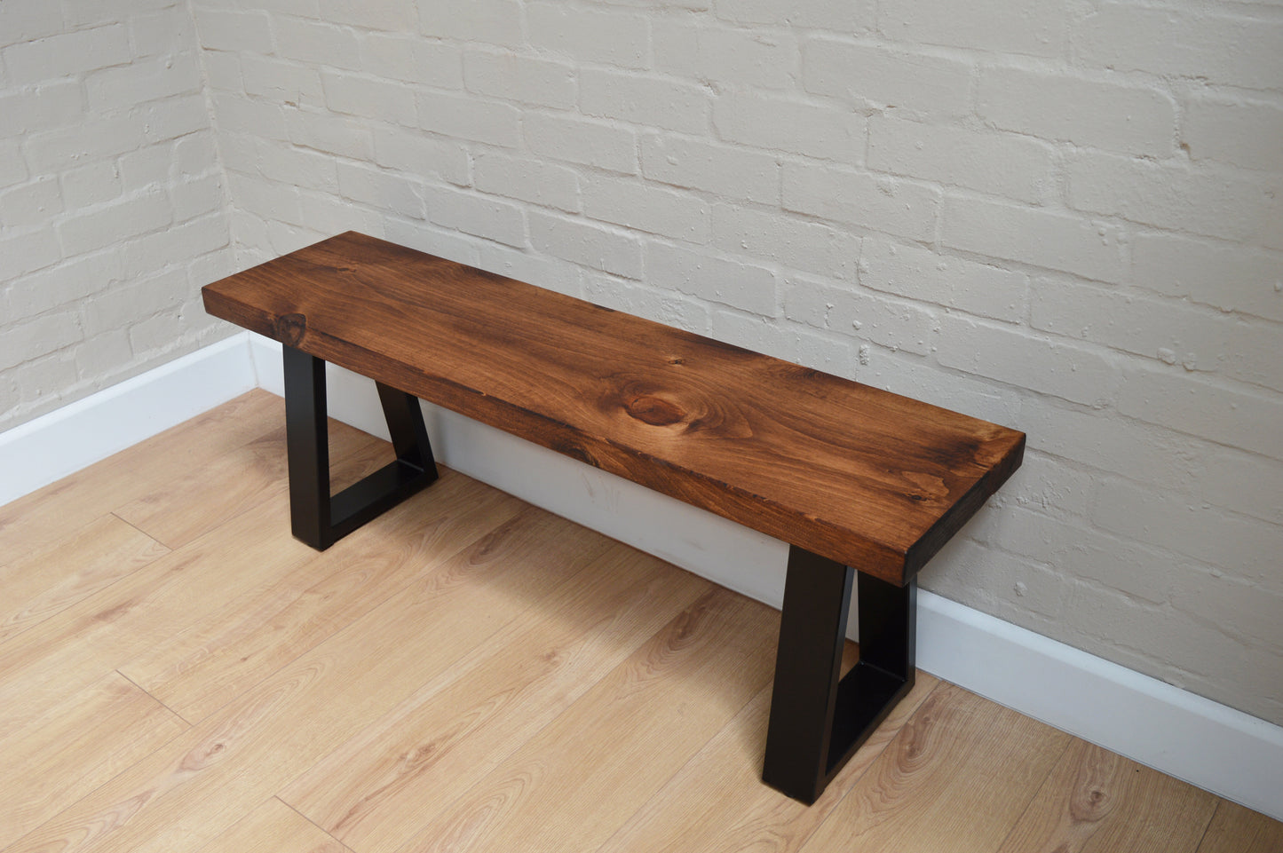 Trapezium Leg Dining Table Bench | Rustic Shoe Bench