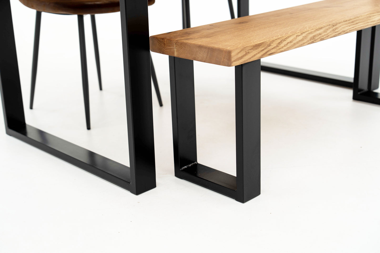 Industrial Solid Oak Dining Table