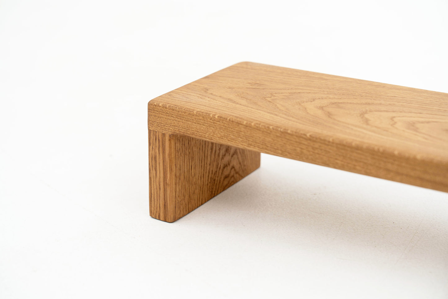 Solid Oak Monitor Stand with Oak Sides | 20cm Depth