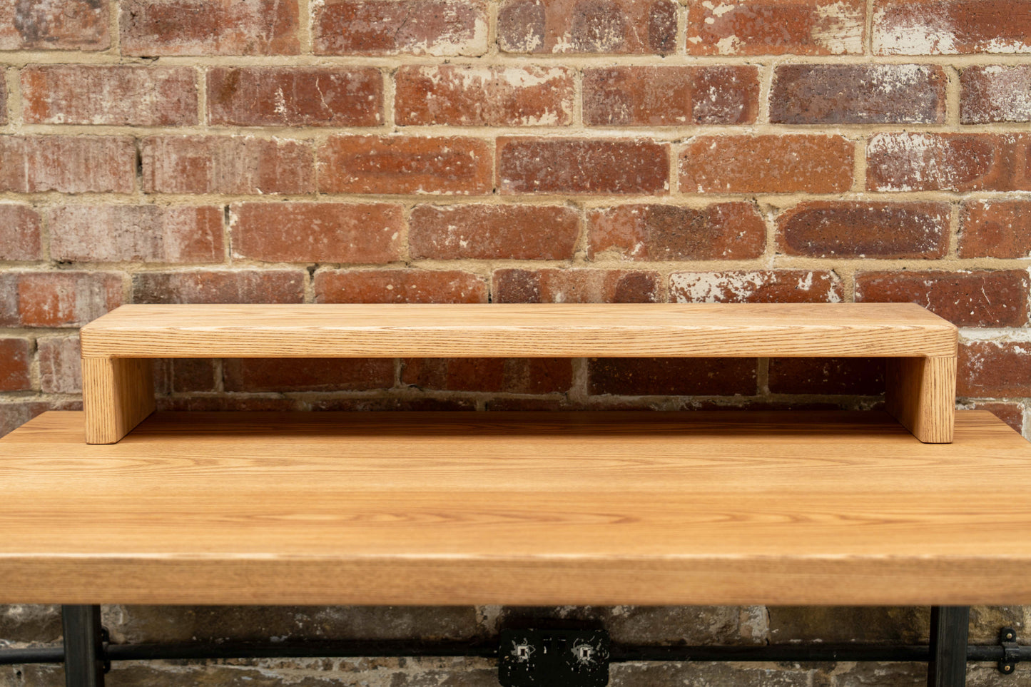 Solid Oak Monitor Stand with Oak Sides | 20cm Depth