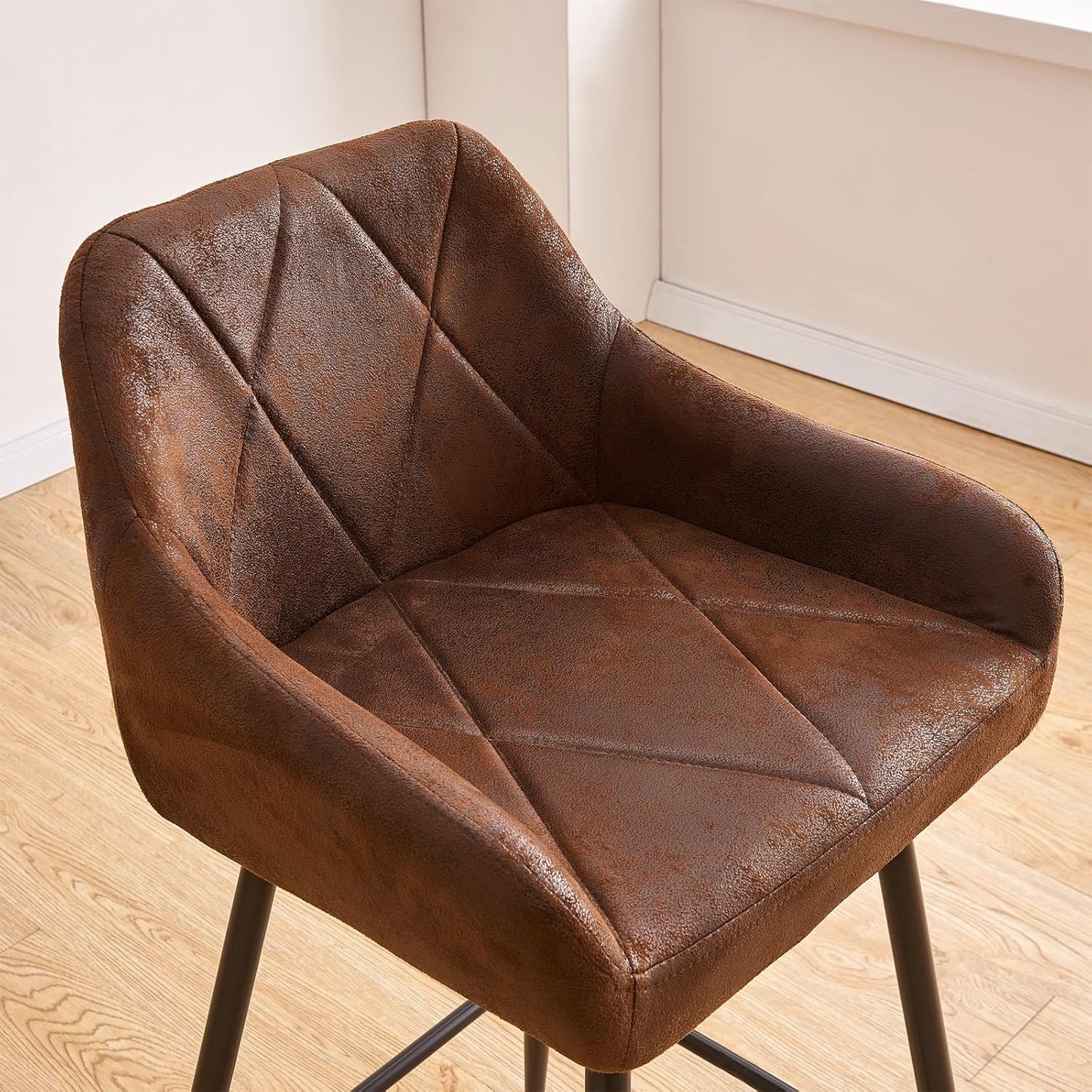 Baxter Breakfast Bar Stool in Brown | Set of Two