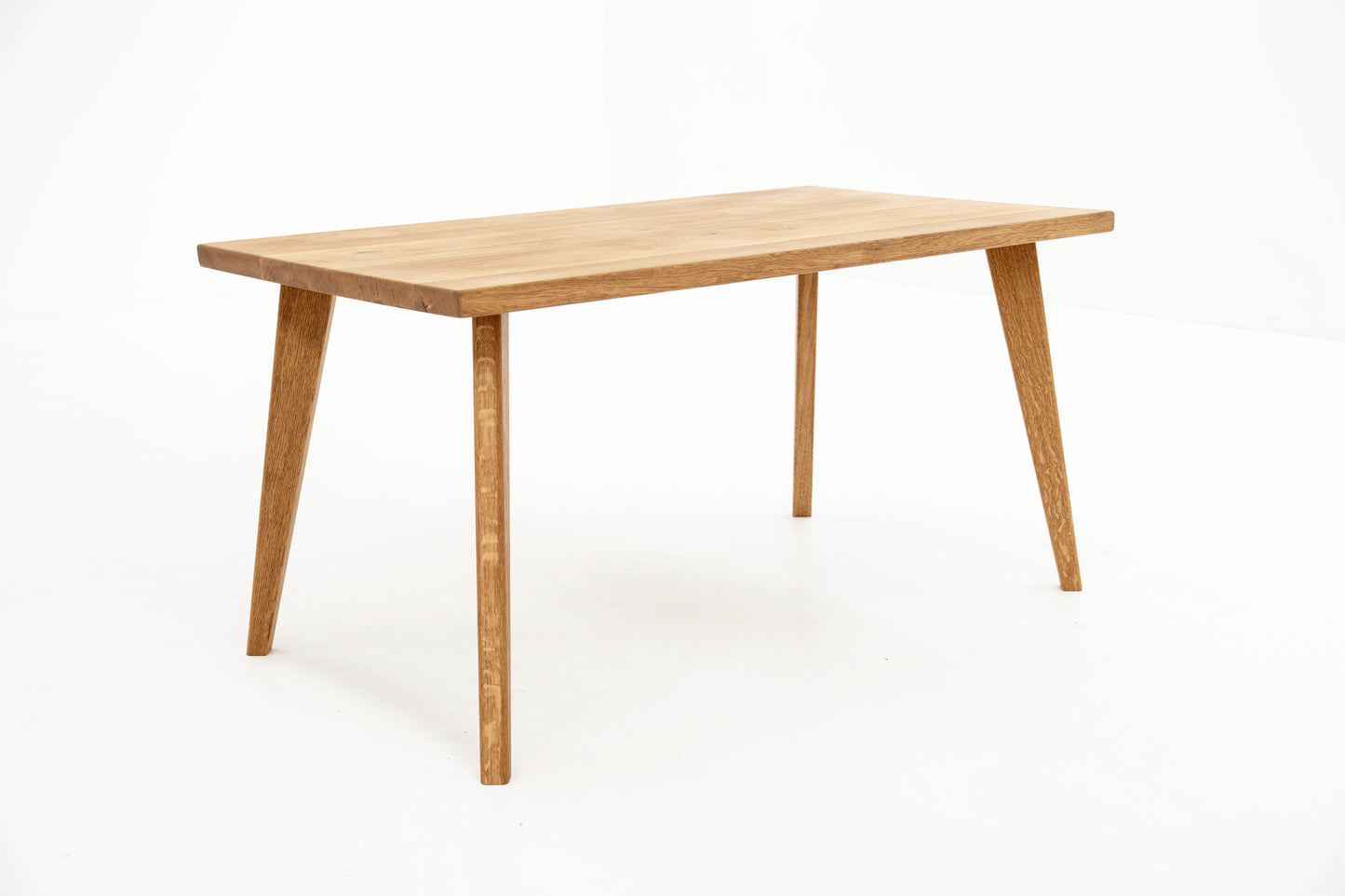 Scandinavian Solid Oak Dining Table and Benches