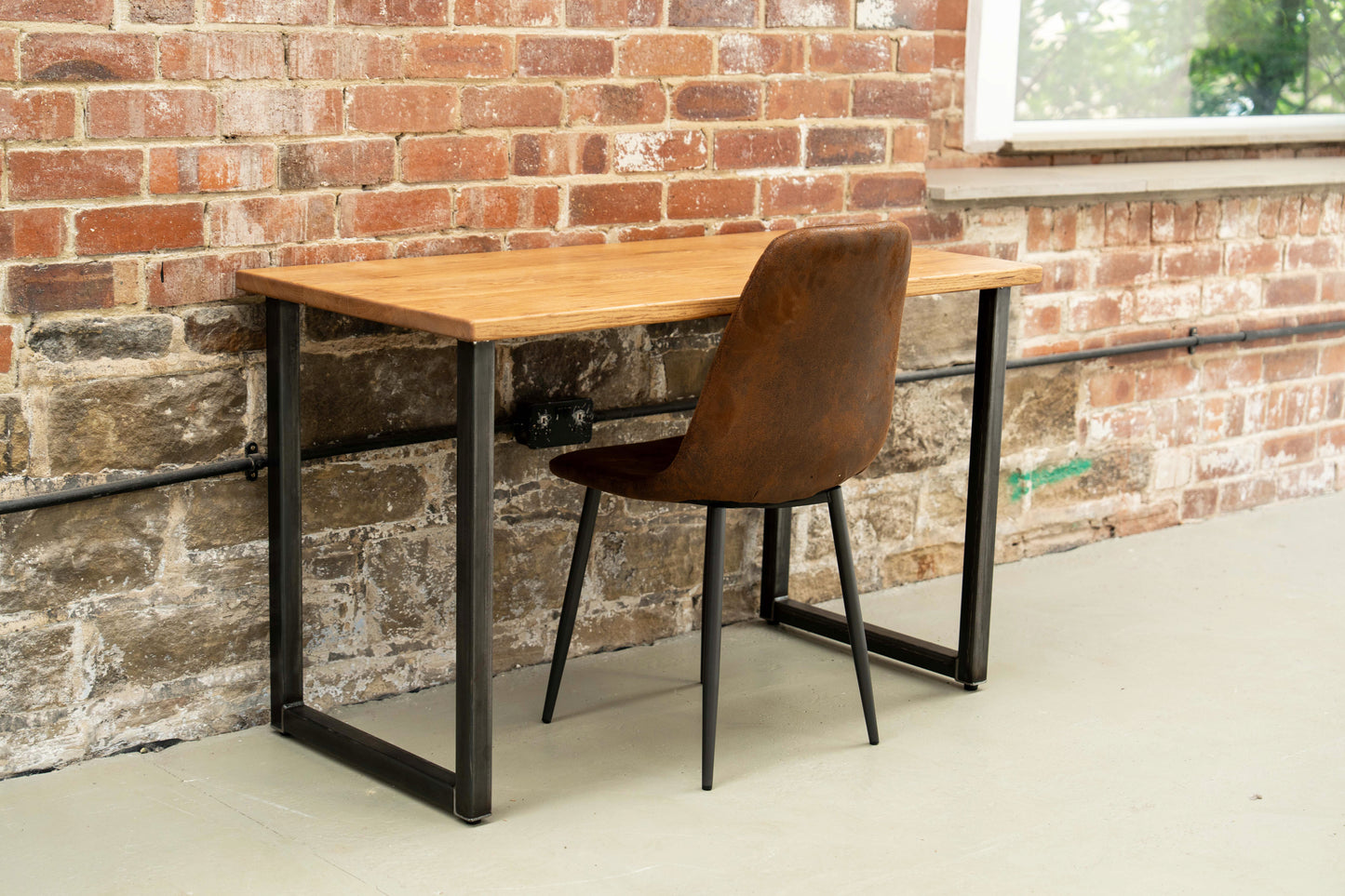Industrial Solid Oak Desk