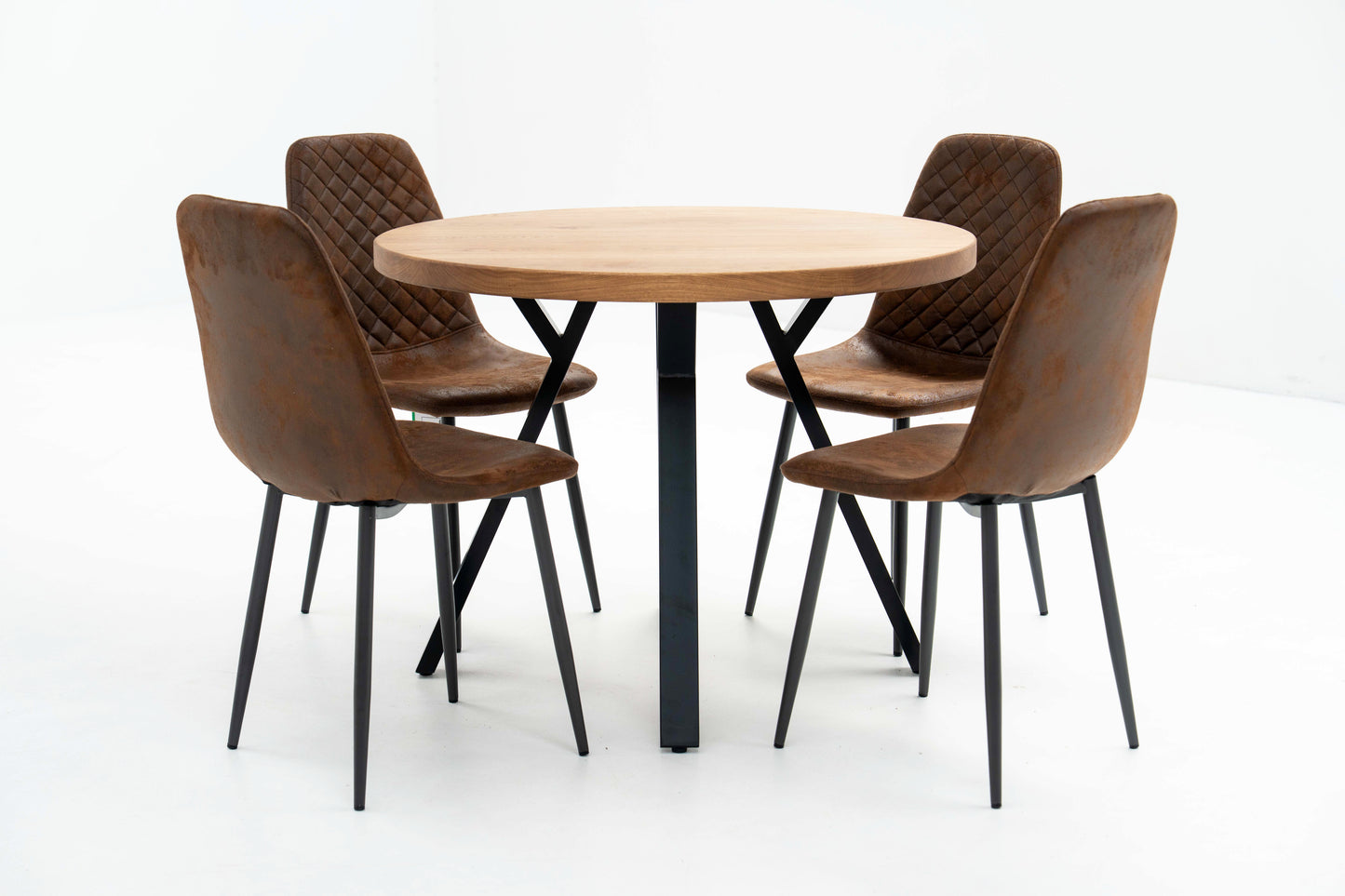 Round Solid Oak Dining Table