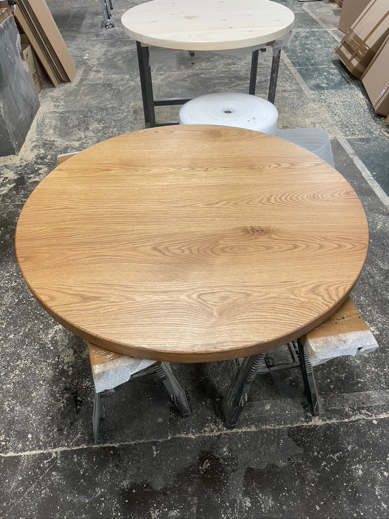 Scandinavian Solid Oak Round Dining Table