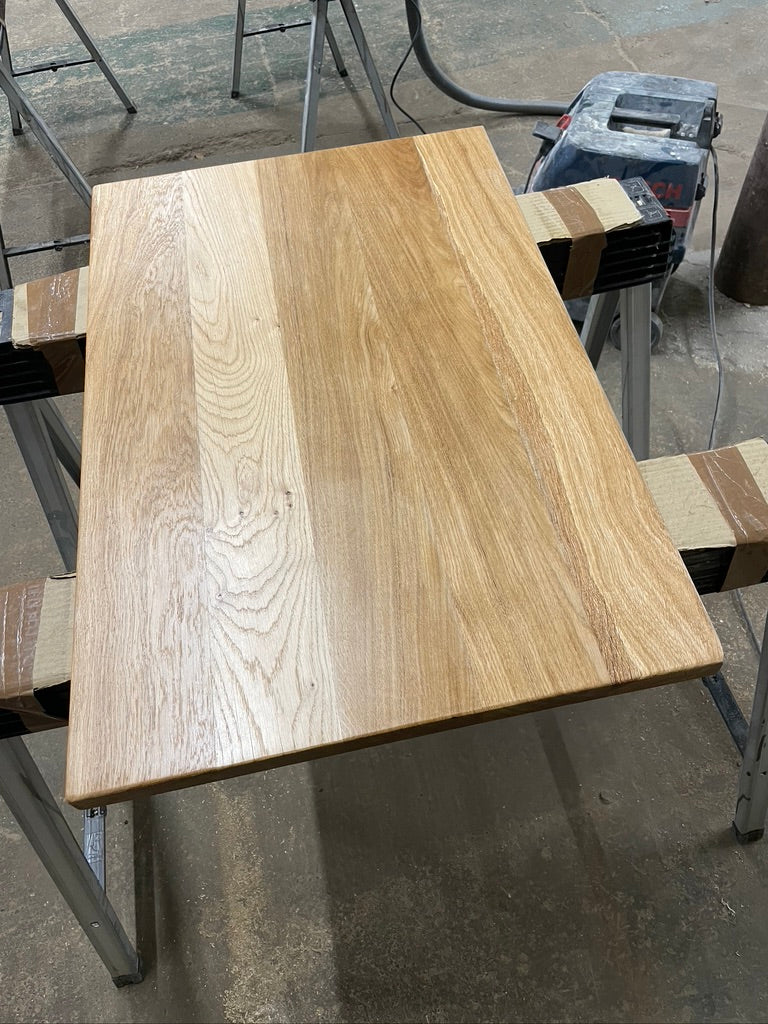 Solid Oak Dining Table and Benches