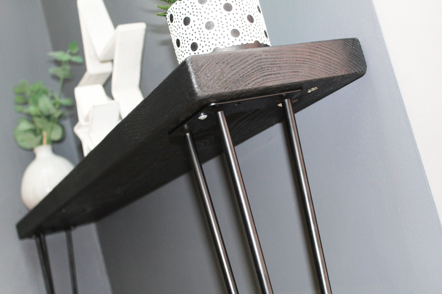 Black Console Table 15cm Depth | Hairpin Leg