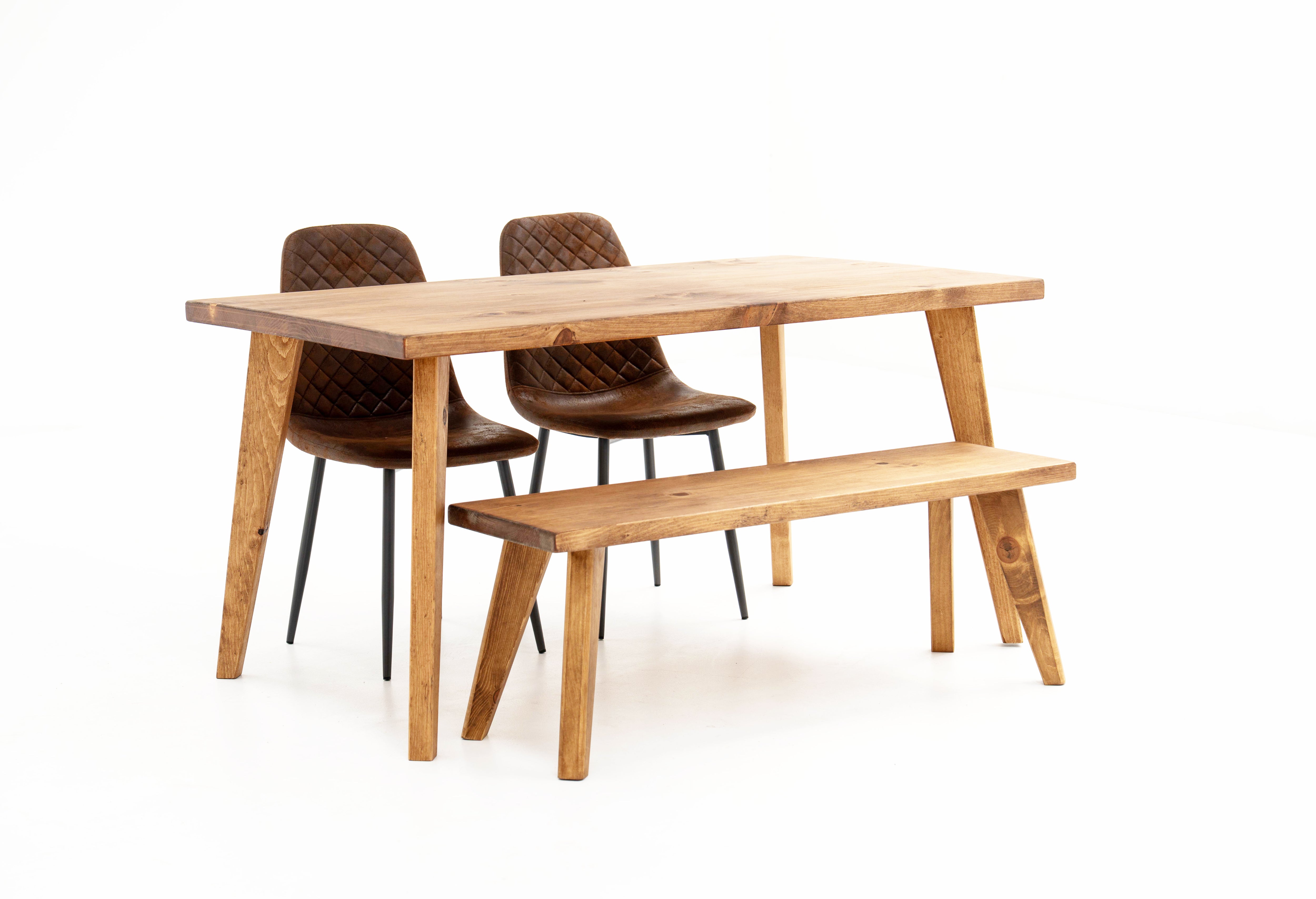 Buxton Solid Wood Dining Table – Rust and Oak