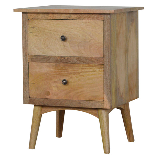 Nordic Bedside Table with Two drawers - Oak-ish