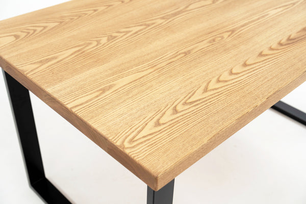 Industrial Solid Ash Dining Table – Rust and Oak