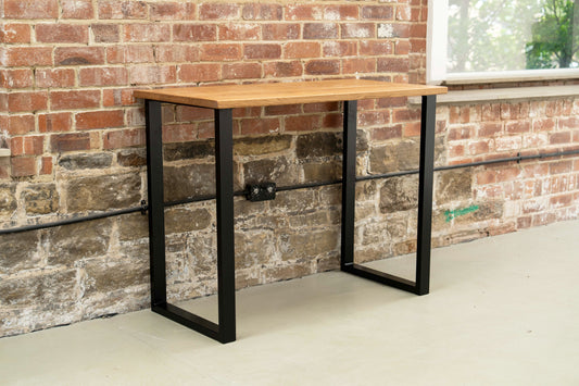 Industrial Solid Oak Breakfast Bar