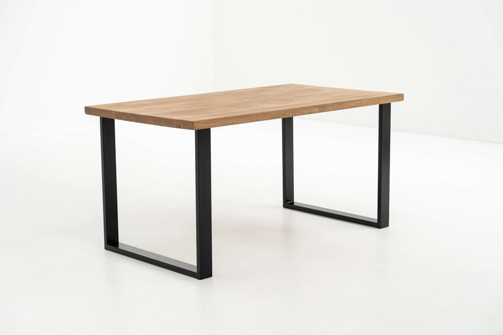Industrial Solid Oak Dining Table – Rust and Oak