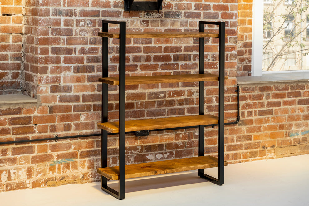 Industrial shelving Unit | Bookcase – Rust and Oak