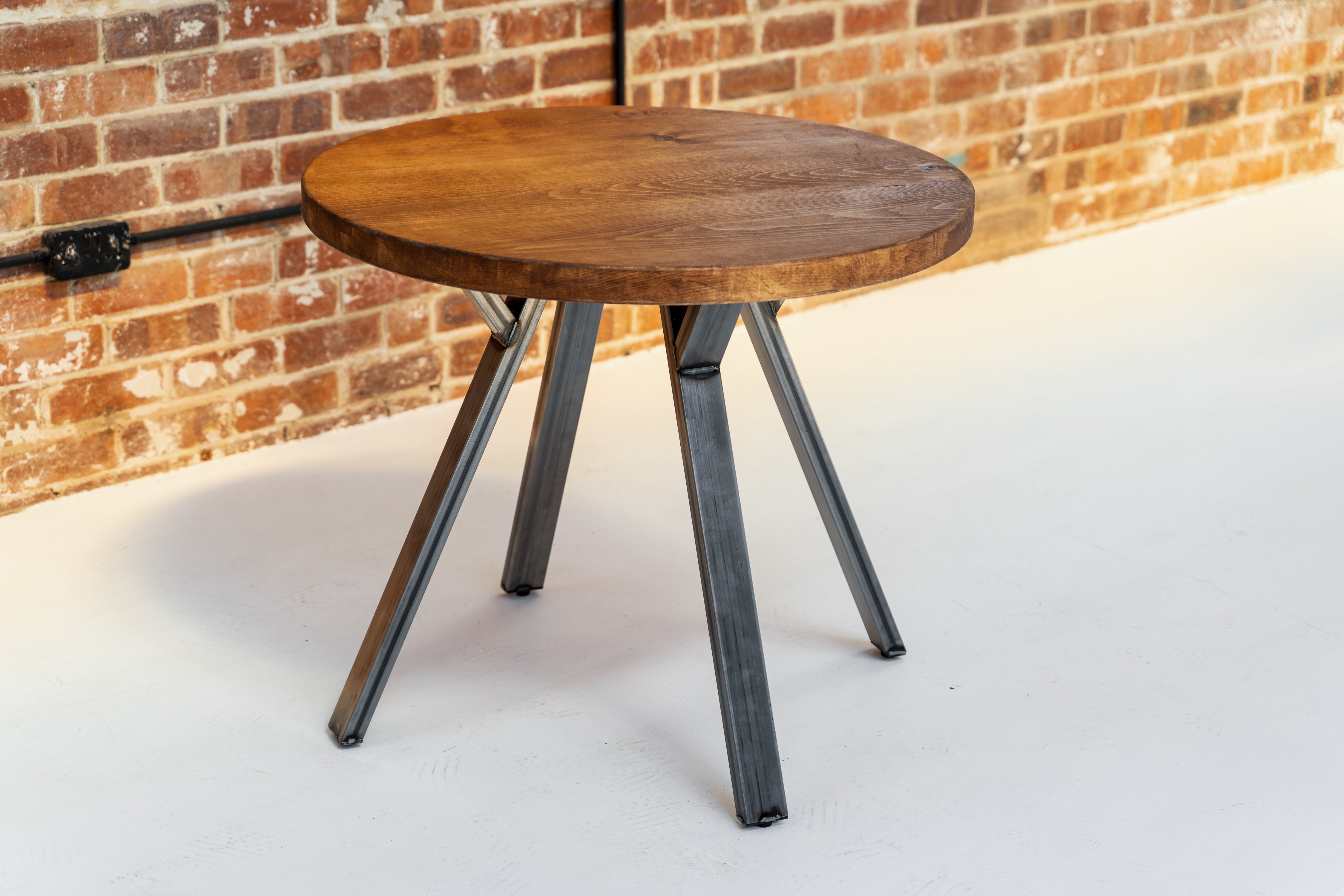 Brick round dining deals table