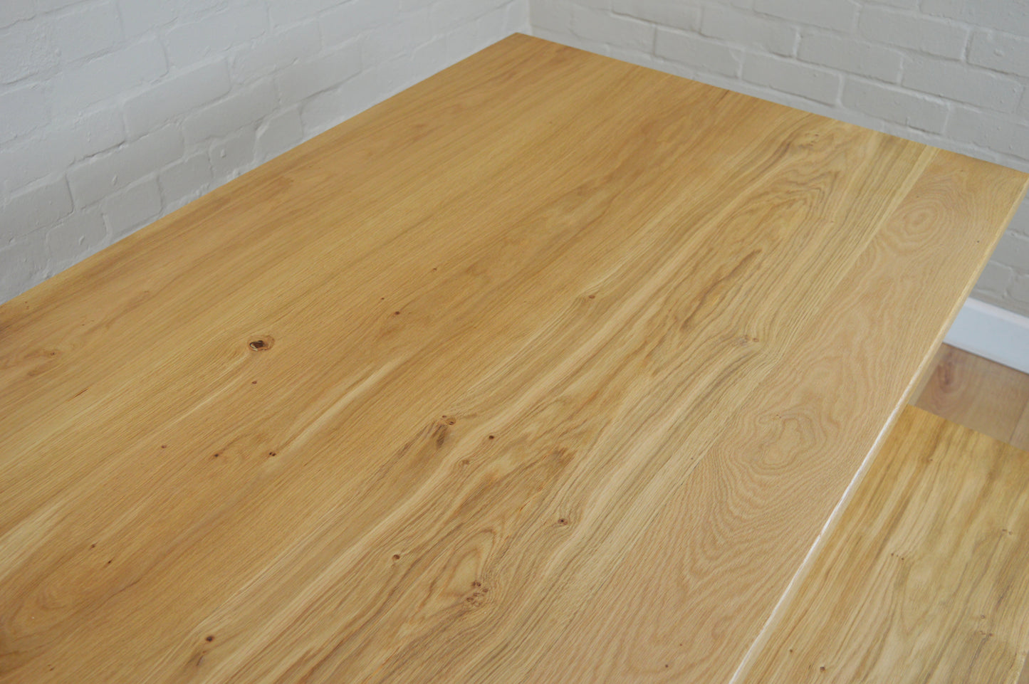 Solid Oak Dining Table and Benches