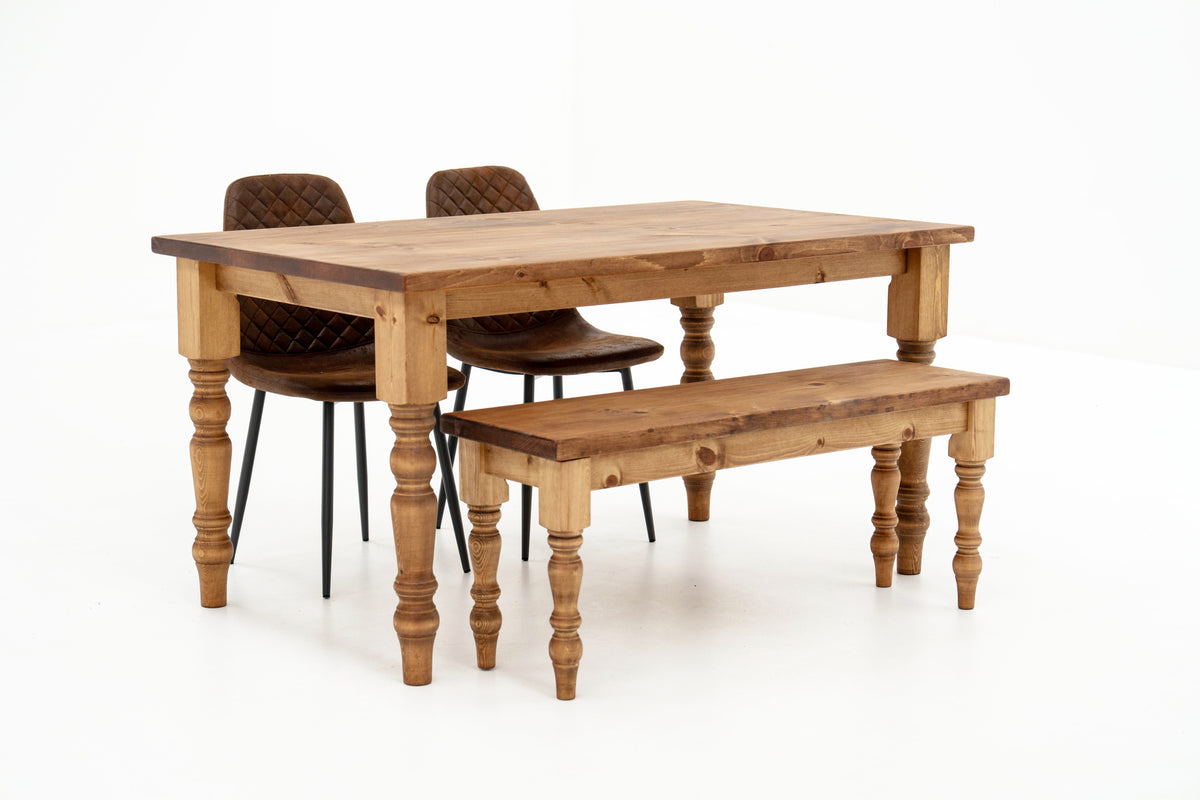 Farmhouse Dining Table Oiled base – Rust and Oak