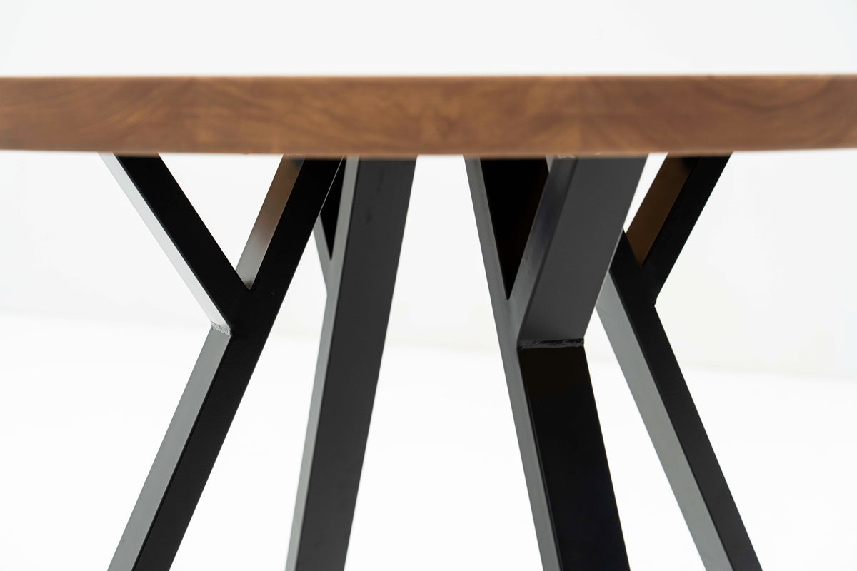 Round Solid Ash Dining Table – Rust and Oak