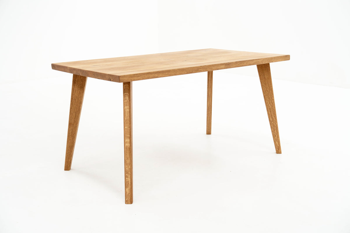 Scandinavian Solid Oak Dining Table and Benches – Rust and Oak