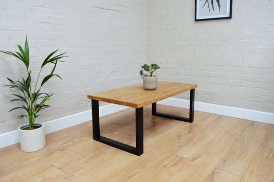 Solid oak Coffee Table - Industrial style
