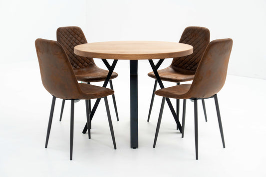 Round Solid Oak Dining Table