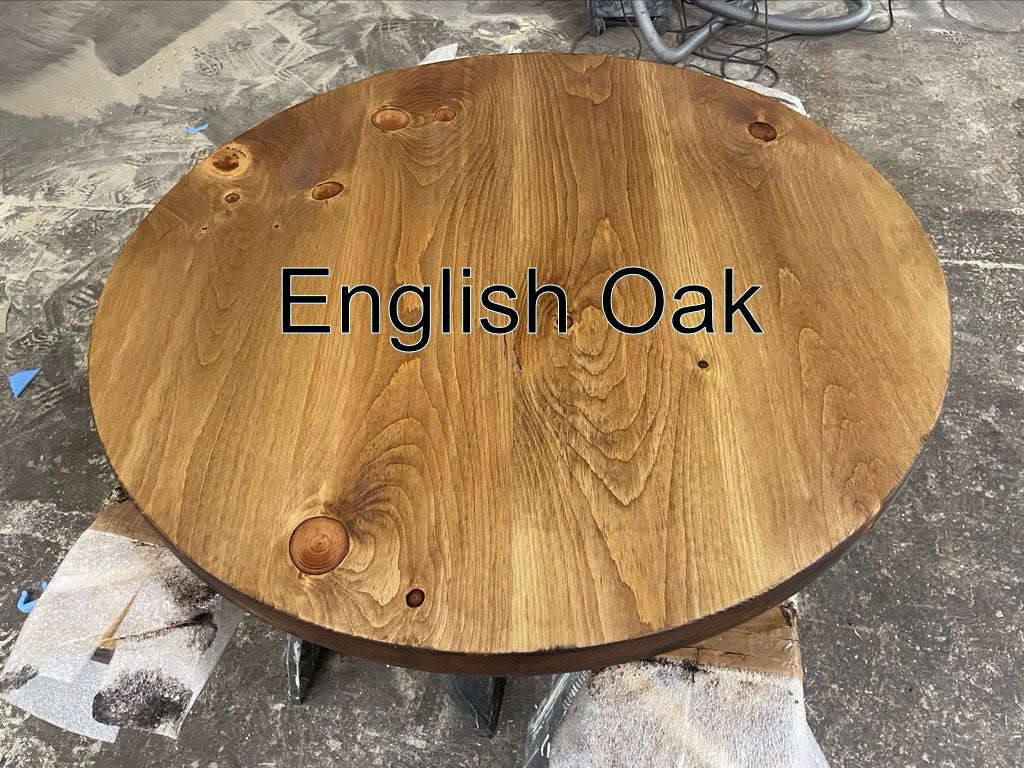 Round Dining Table – Rust and Oak