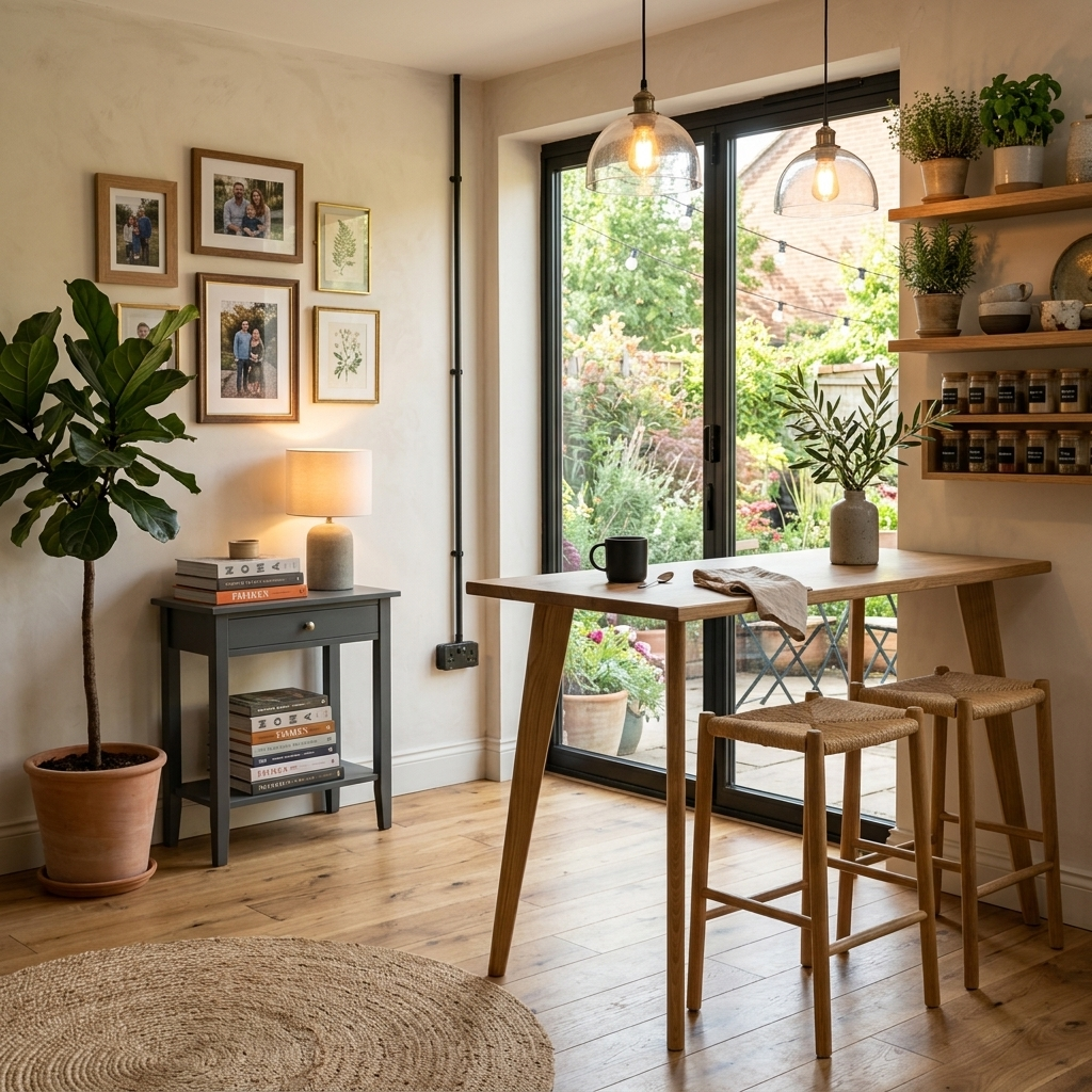Scandinavian Solid Oak Breakfast Bar