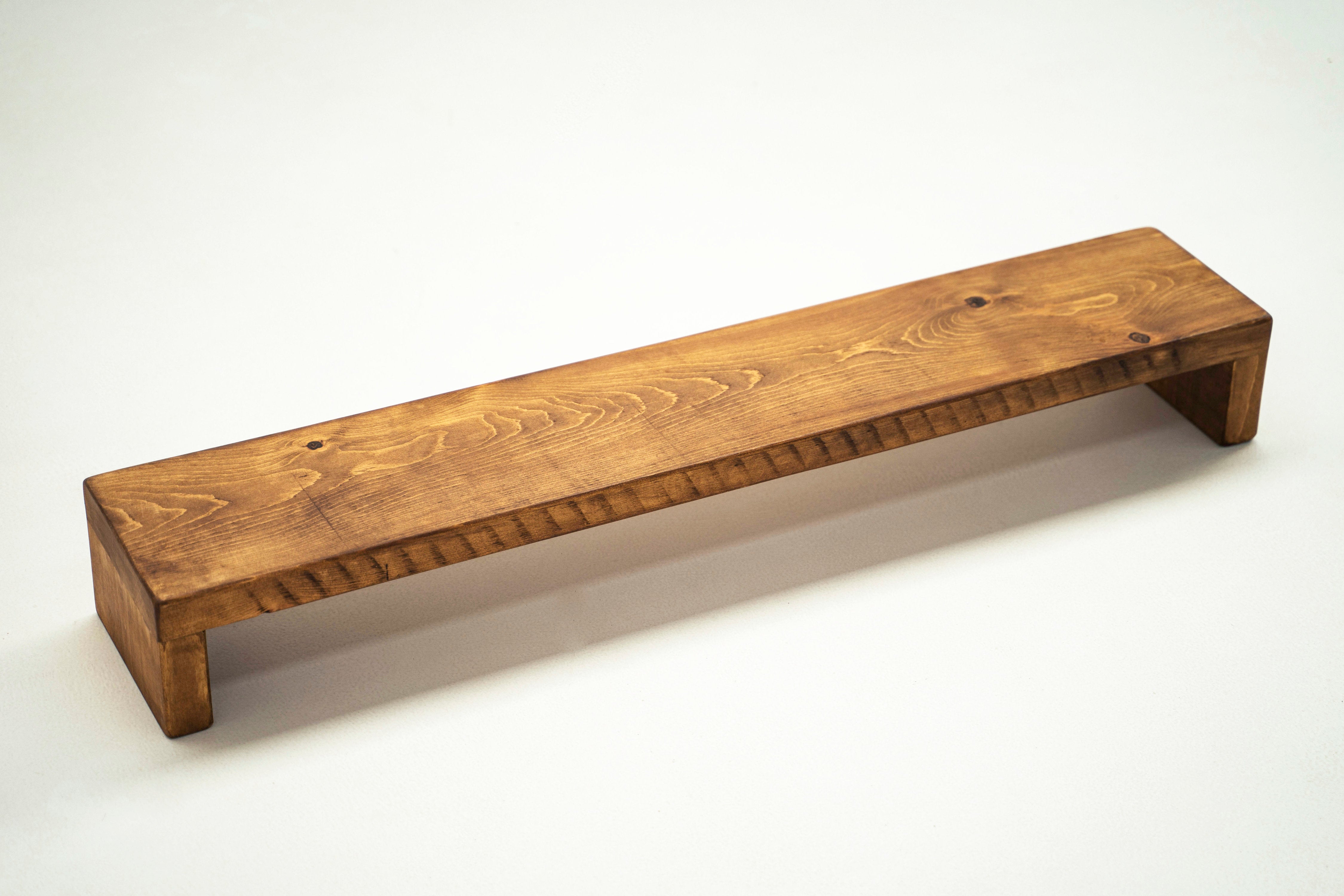 Rustic Monitor Stand | Wooden Sides – Rust and Oak