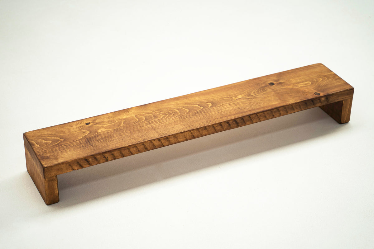 Rustic Monitor Stand | Wooden Sides – Rust and Oak