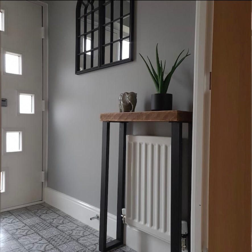 Rustic Console Table | 20cm Depth – Rust and Oak