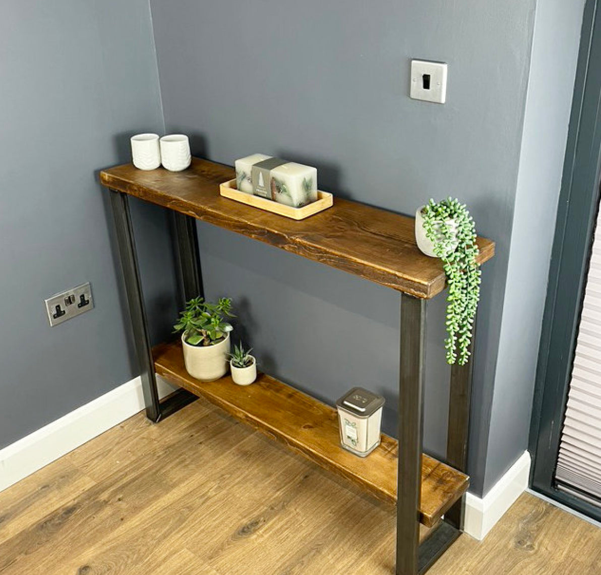 Rusty Lab Table Console Tables – Rust and Oak