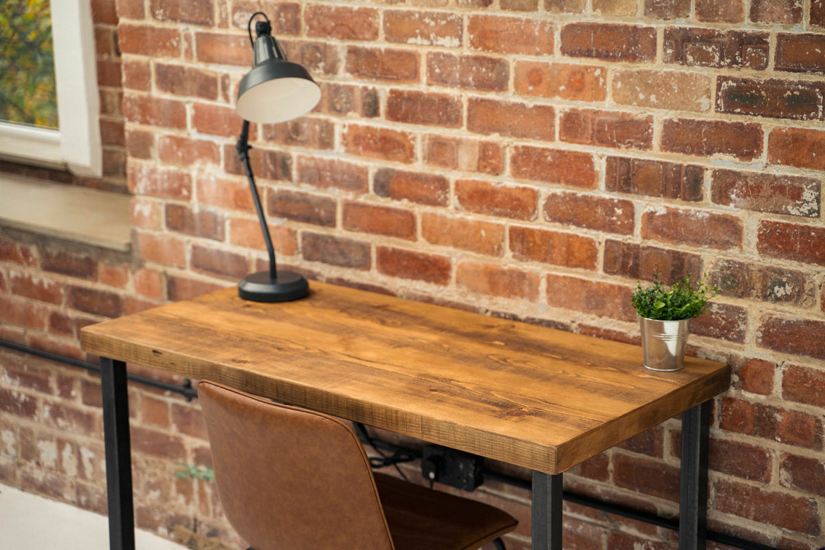 Rustic Desk Topper Rustic Industrial Desk – Rust and Oak