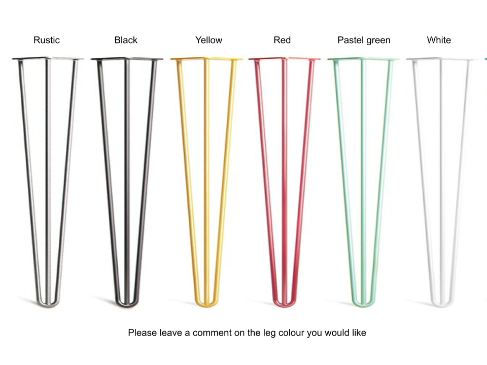 Rustic Side Table with Hairpin Legs Rust and Oak