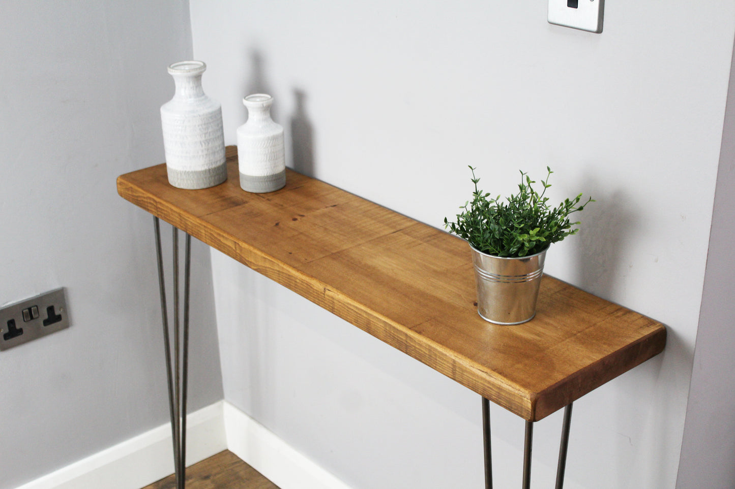 Rustic Hairpin Console Table | 22.5cm Depth | Lengths 50cm to 100cm