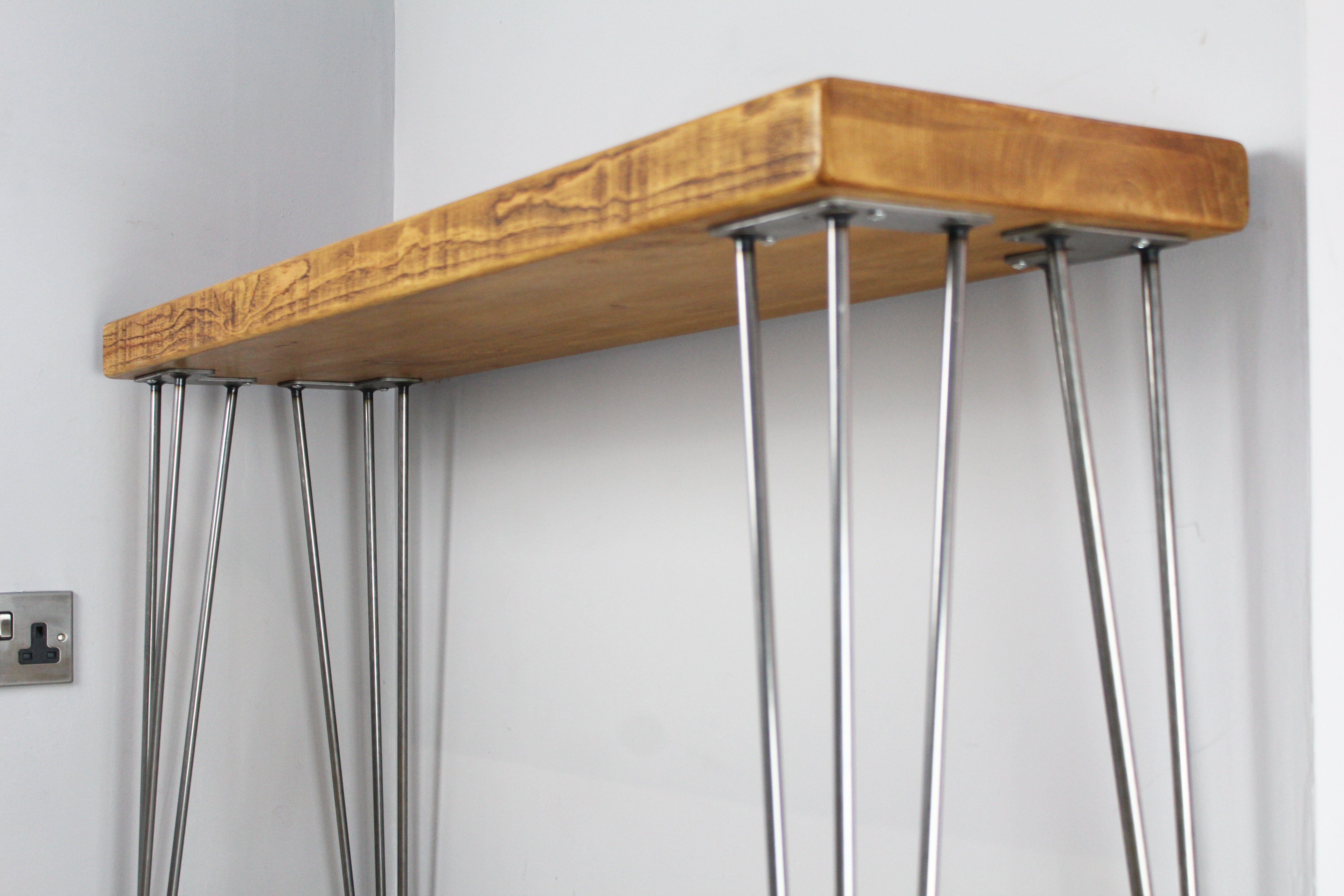 Rustic Console Table | 30cm Deep Handcrafted Side Table – Rust and Oak