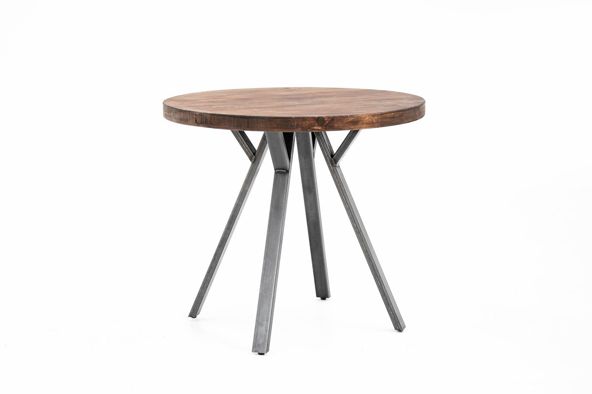 Round Dining Table – Rust and Oak
